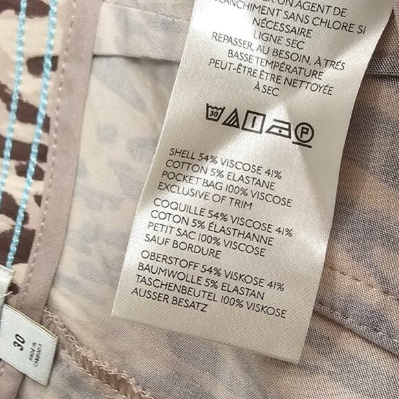 Anthropologie Maeve The Ettie Shorts, Animal Print, Brown, High Rise, Size 30 - Picture 6 of 9